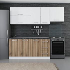 Minar Mobilya 230-D4 Beyaz Dore 230 cm Hazır Mutfak Dolabı