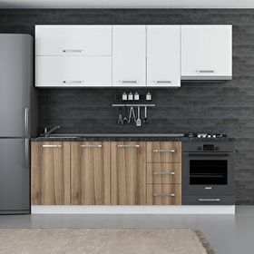 Minar Mobilya 230-D5 Beyaz Dore 230 cm Hazır Mutfak Dolabı