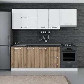 Minar Mobilya 230-D5 Beyaz Dore 230 cm Hazır Mutfak Dolabı