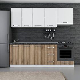 Minar Mobilya 230-D8 Beyaz Dore 230 cm Hazır Mutfak Dolabı