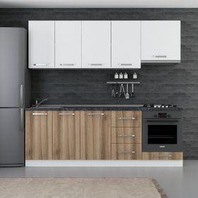 Minar Mobilya 230-D8 Beyaz Dore 230 cm Hazır Mutfak Dolabı
