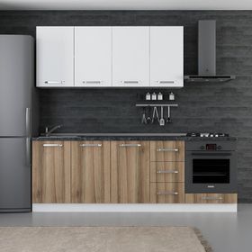 Minar Mobilya 235-D3 Beyaz Dore 235 cm Hazır Mutfak Dolabı
