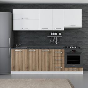 Minar Mobilya 235-D8 Beyaz Dore 235 cm Hazır Mutfak Dolabı