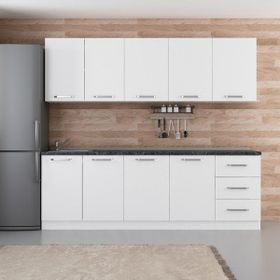 Minar Mobilya 240-B1 Beyaz 240 cm Hazır Mutfak Dolabı