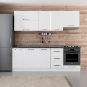 Minar Mobilya 240-B6 Beyaz 240 cm Hazır Mutfak Dolabı