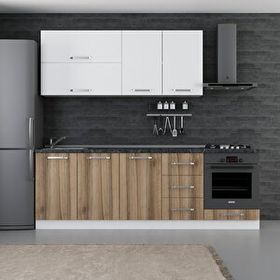 Minar Mobilya 240-D4 Beyaz Dore 240 cm Hazır Mutfak Dolabı
