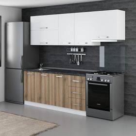 Minar Mobilya 240-D5 Beyaz Dore 240 cm Hazır Mutfak Dolabı