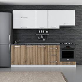 Minar Mobilya 240-D6 Beyaz Dore 240 cm Hazır Mutfak Dolabı