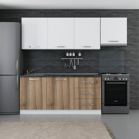 Minar Mobilya 240-D8 Beyaz Dore 240 cm Hazır Mutfak Dolabı