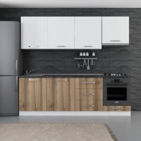 Minar Mobilya 240-D9 Beyaz Dore 240 cm Hazır Mutfak Dolabı