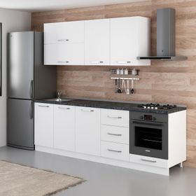 Minar Mobilya 250-B6 Beyaz 250 cm Hazır Mutfak Dolabı