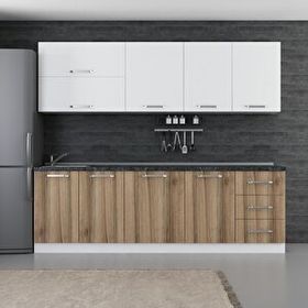 Minar Mobilya 250-D1 Beyaz Dore 250 cm Hazır Mutfak Dolabı