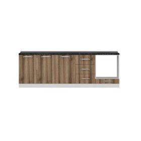 Minar Mobilya 250-D3 Alt Beyaz-Ceviz 250 cm Mutfak Dolabı