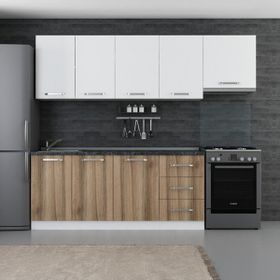 Minar Mobilya 250-D4 Beyaz Dore 250 cm Hazır Mutfak Dolabı