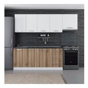 Minar Mobilya 250-D4 Beyaz Dore 250 cm Hazır Mutfak Dolabı