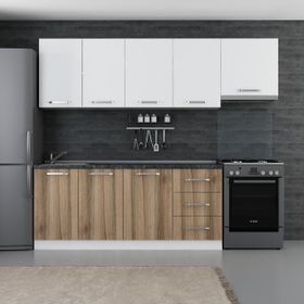 Minar Mobilya 250-D4 Beyaz Dore 250 cm Hazır Mutfak Dolabı
