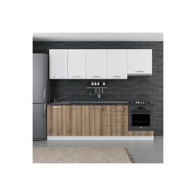 Minar Mobilya 250-D5 Beyaz Dore 250 cm Hazır Mutfak Dolabı