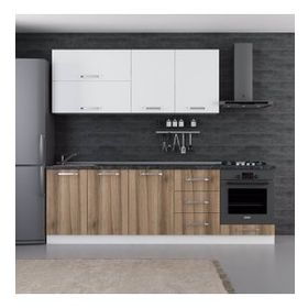 Minar Mobilya 250-D6 Beyaz Dore 250 cm Hazır Mutfak Dolabı