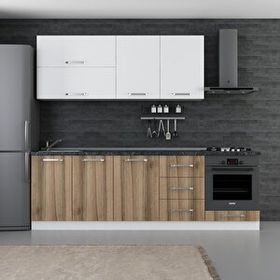 Minar Mobilya 250-D6 Beyaz Dore 250 cm Hazır Mutfak Dolabı