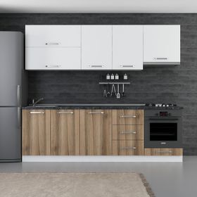 Minar Mobilya 250-D8 Beyaz Dore 250 cm Hazır Mutfak Dolabı