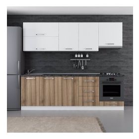 Minar Mobilya 250-D8 Beyaz Dore 250 cm Hazır Mutfak Dolabı