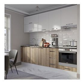Minar Mobilya 250-D8 Beyaz Dore 250 cm Hazır Mutfak Dolabı