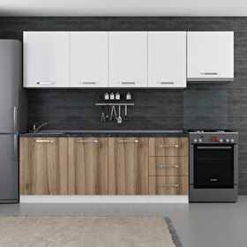 Minar Mobilya 270-D4 Beyaz Dore 270cm Hazır Mutfak Dolabı