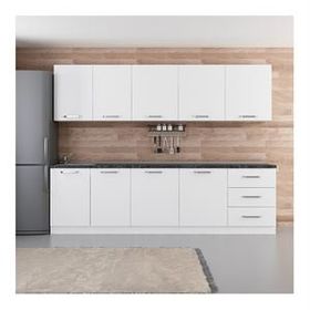 Minar Mobilya 280-B2 Beyaz 280 cm Hazır Mutfak Dolabı
