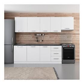 Minar Mobilya 280-B4 Beyaz 280 cm Hazır Mutfak Dolabı