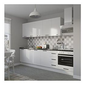 Minar Mobilya 280-B9 Beyaz 280cm Hazır Mutfak Dolabı