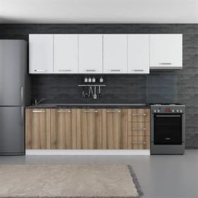 Minar Mobilya 280-D10 Beyaz Dore 280 Cm Hazır Mutfak Dolabı