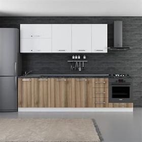 Minar Mobilya 280-D6 280 cm Beyaz Dore Hazır Mutfak Dolabı