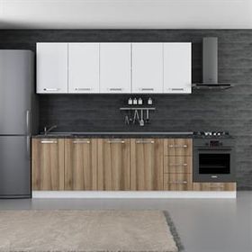 Minar Mobilya 280-D9 Beyaz Dore 280 cm Hazır Mutfak Dolabı