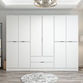 Minar Mobilya Elina 6 Kapaklı Beyaz Dolap