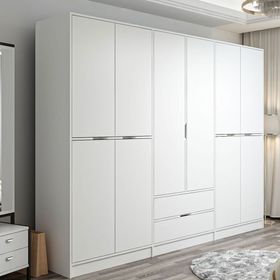 Minar Mobilya Elina 6 Kapaklı Dore Beyaz Dolap
