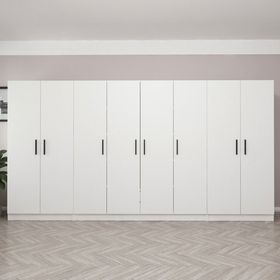 Minar Mobilya Kale 8 Kapak 2 Çekmece Zincir Beyaz 210 CM Dolap