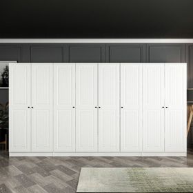 Minar Mobilya Kale 8 Mebran Kapaklı 2 Çekmeceli Beyaz 190 cm Dolap
