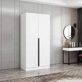 Minar Mobilya Kale Plus210 2 Mebran Kapaklı Beyaz Dolap
