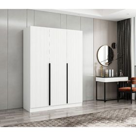 Minar Mobilya Kale Plus210 3 Mebran Kapaklı 2 Çekmeceli Beyaz Mebran Dolap