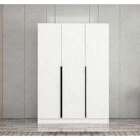 Minar Mobilya Kale Plus210 3 Mebran Kapaklı 2 Çekmeceli Beyaz Mebran Dolap
