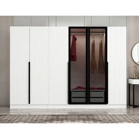 Minar Mobilya Kale Plus210 6 Mebran Kapaklı 2 Çekmeceli Beyaz Mebran Dolap