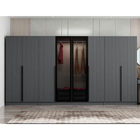 Minar Mobilya Kale Plus210 8 Mebran Kapaklı 2 Çekmeceli Antrasit Mebran Dolap