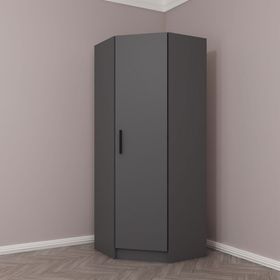 Minar Mobilya Kale Tek Kapaklı Antrasit 190 CM Köşe Zincir Dolap