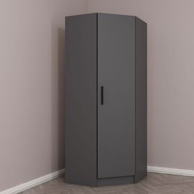 Minar Mobilya Kale Tek Kapaklı Antrasit 210 CM Köşe Zincir Dolap