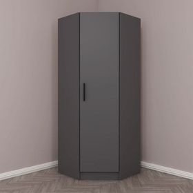 Minar Mobilya Kale Tek Kapaklı Antrasit 210 CM Köşe Zincir Dolap