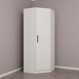 Minar Mobilya Kale Tek Kapaklı Beyaz 190 CM Köşe Zincir Dolap