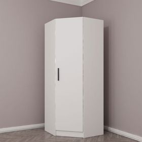 Minar Mobilya Kale Tek Kapaklı Beyaz 210 CM Beyaz Köşe Zincir Dolap