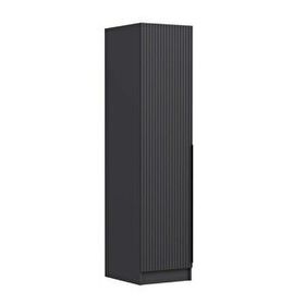 Minar Mobilya Minar Kale 1 Kapaklı Antrasit Çizgili Mebran 190 CM Dolap