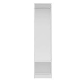 Minar Mobilya Minar Kale 1 Kapaklı Beyaz Antrasit Çizgili Mebran 190 CM Dolap