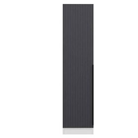 Minar Mobilya Minar Kale 1 Kapaklı Beyaz Antrasit Çizgili Mebran 190 CM Dolap